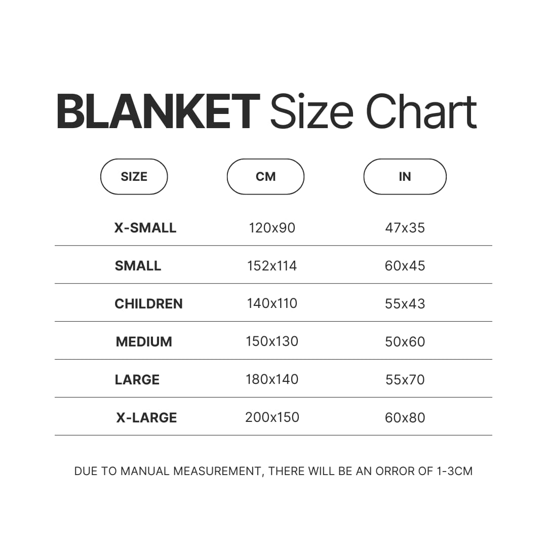 Blanket Size Chart - Xenoblade Chronicles Merch