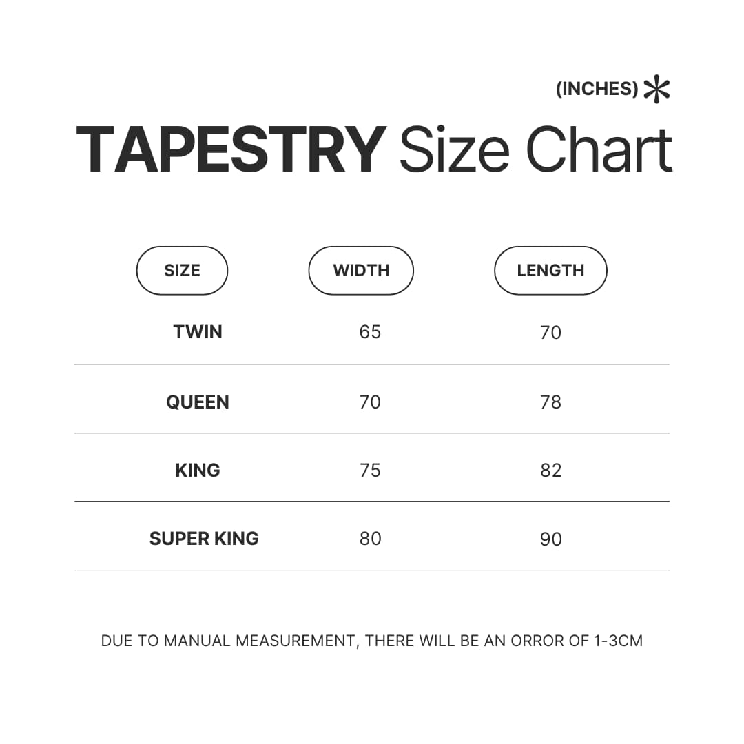 Tapestry Size Chart - Xenoblade Chronicles Merch