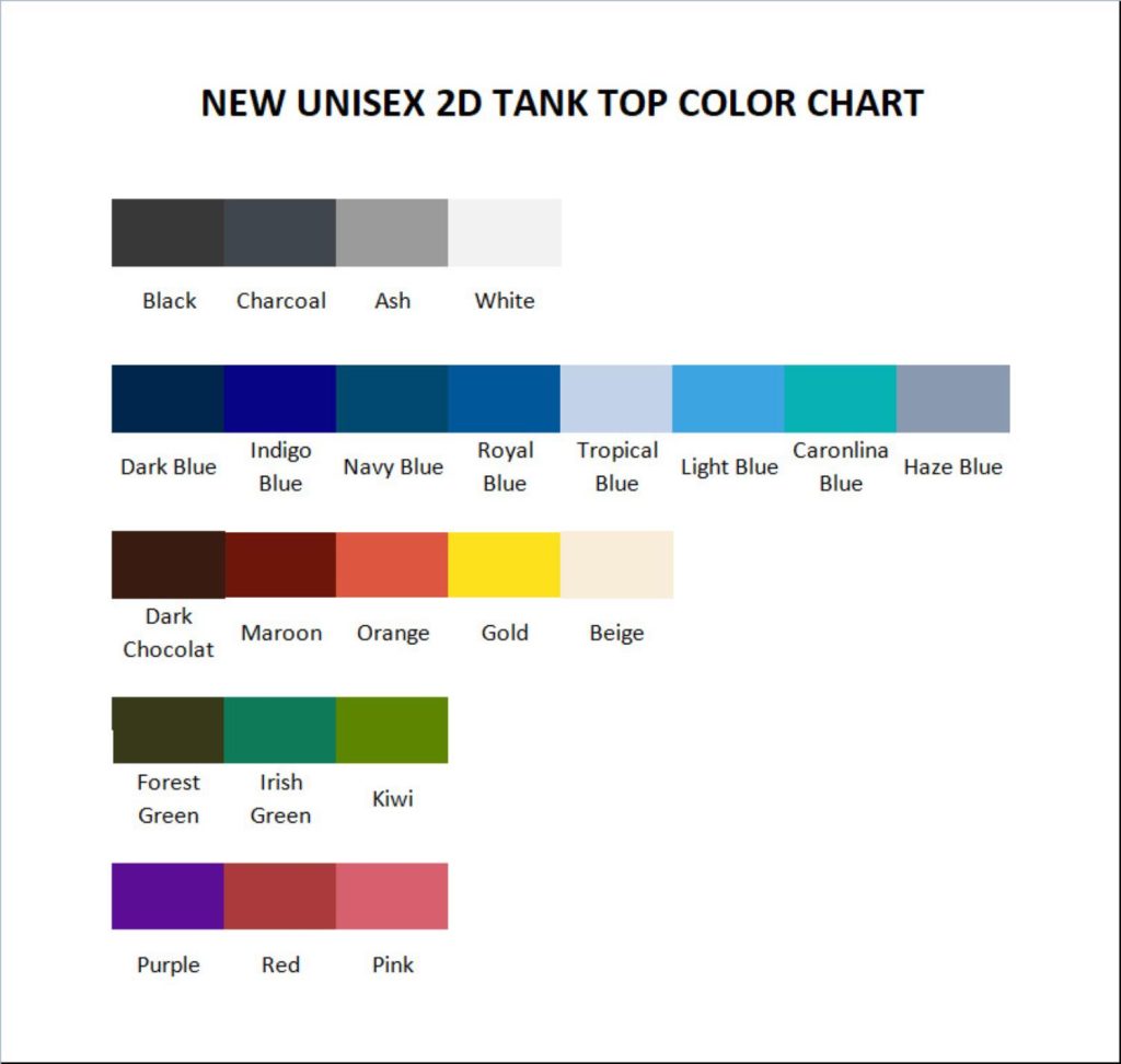 tank top color chart - Xenoblade Chronicles Merch